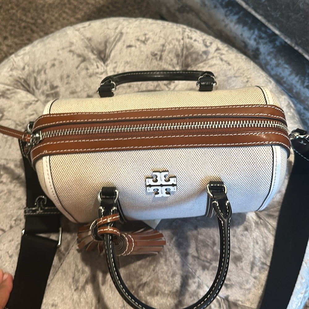 Tory Burch canvas mini satchel NWT- gorgeous! - Picture 6 of 9